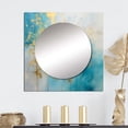 thumbnail image 1 of Designart "Sacred Mandala Fragile Gold Gentle Cyan V" Boho Mandala Square Mirror For Wall Decor - Large Gold Square Mirror Printed Wall Decor - Traditional Square Living Room Mirror, 1 of 5