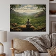 thumbnail image 1 of Designart "Sacred Moments in Green Yoga" Yoga Print on Natural Pine Wood, 1 of 5