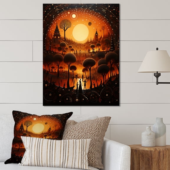 Designart "Sacred Ritual Folk Religion wall art I" Spiritual Metal Art Living Room