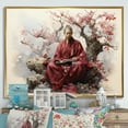 thumbnail image 1 of Designart "Sacred Scriptures Red Beige Wisdom II" Spiritual Floater Framed Canvas Print, 1 of 7