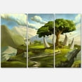 thumbnail image 1 of Designart ' Sacred Tree In A Fantasy Green Landscape ' Traditional Canvas Wall Art Print, 1 of 3
