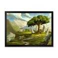 thumbnail image 1 of Designart 'Sacred Tree In A Fantasy Green Landscape' Traditional Framed Art Print, 1 of 4