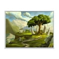 thumbnail image 1 of Designart 'Sacred Tree In A Fantasy Green Landscape' Traditional Framed Canvas Wall Art Print, 1 of 5