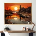 thumbnail image 1 of Designart "Saffron Sunrise In The Factory Terrain" Factories Floater Framed Canvas Prints, 1 of 5