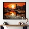 thumbnail image 1 of Designart "Saffron Sunrise In The Factory Terrain" Factories Floater Framed Canvas Prints, 1 of 5