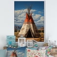 thumbnail image 1 of Designart "Sage Wisdom Coral Native Tipi" Cityscapes Floater Framed Canvas Art Print, 1 of 7