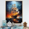 thumbnail image 1 of Designart "Sailboat Abstract Maritime Euphony II" Nautical & Beach Floater Framed Wall Art Print, 1 of 7
