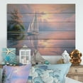 thumbnail image 1 of Designart "Sailboat Sailing Charm III" Sailing Boat Print on Natural Pine Wood, 1 of 5