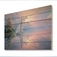 thumbnail image 1 of Designart "Sailboat Sailing Charm III" Sailing Boat Print on Natural Pine Wood, 1 of 5