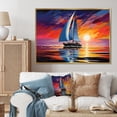 thumbnail image 1 of Designart "Sailboat Sailing harmonies II" Sailing Boat Floater Framed Canvas Wall Art, 1 of 7