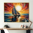 thumbnail image 1 of Designart "Sailboat Sailing harmonies III" Sailing Boat Floater Framed Canvas Print, 1 of 7