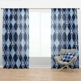 thumbnail image 1 of Designart 'Sailboat and Anchor On Blue Waves' Coastal Blue Sheer Curtain Panel, 1 of 5