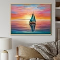 thumbnail image 1 of Designart "Sailboat modern Horizon I" Sailing Boat Floater Framed Wall Art Living Room, 1 of 7