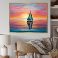thumbnail image 1 of Designart "Sailboat modern Horizon I" Sailing Boat Floater Framed Wall Art Living Room, 1 of 7