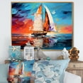 thumbnail image 1 of Designart "Sailboat modern Maritime I" Sailing Boat Floater Framed Wall Decor, 1 of 7