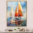 thumbnail image 1 of Designart "Sailboat modern Winds II" Nautical & Beach Floater Framed Wall Art Living Room, 1 of 7