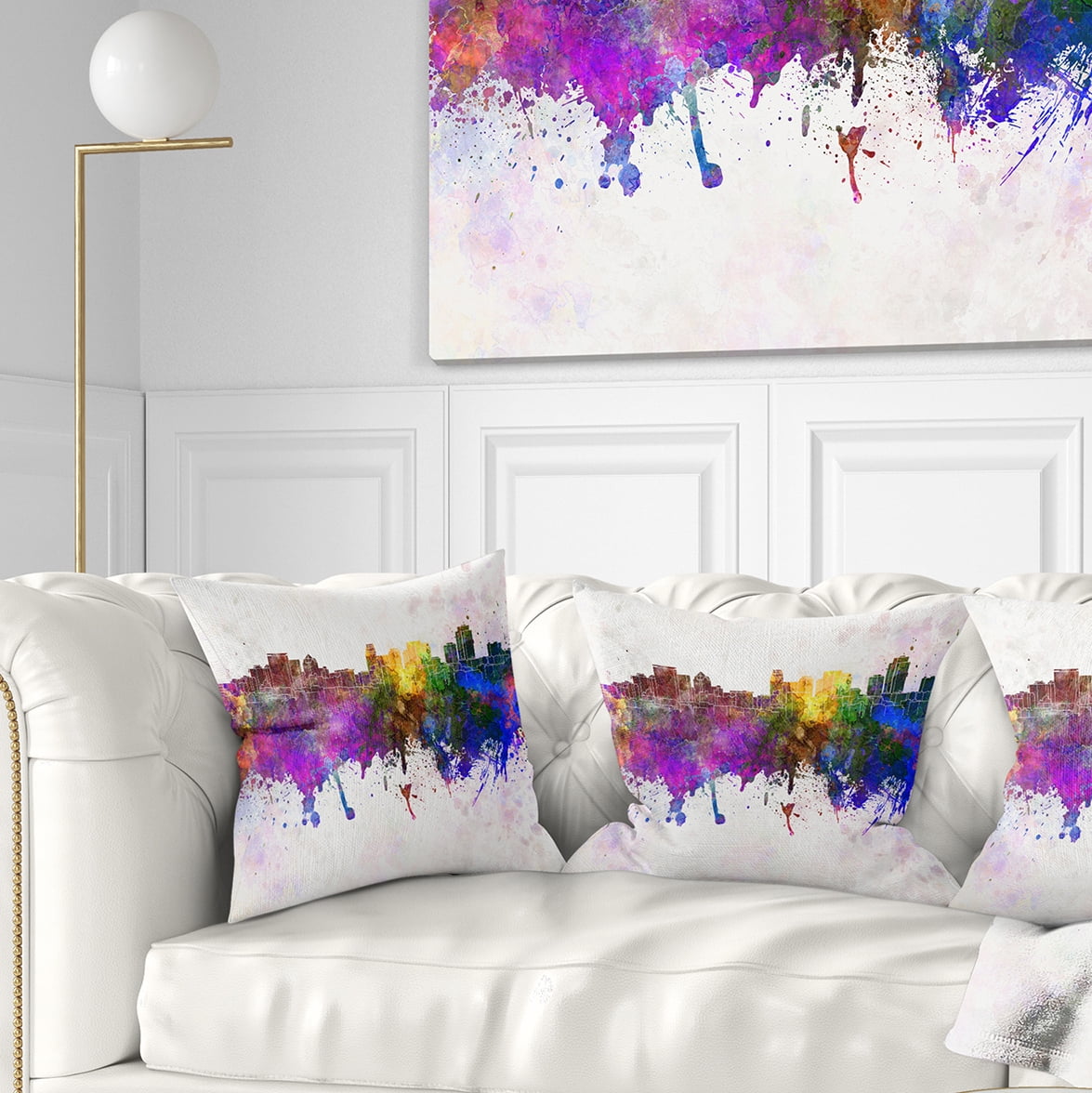 Designart Salt Lake City Skyline - Cityscape Throw Pillow - 18x18