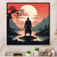 Designart "Samurai Guardian of Japanese Mountains II" People Framed