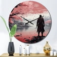 thumbnail image 1 of Designart "Samurais Resolve Asian Painting II" Asian Oversized Wall Clock, 1 of 5