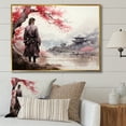 thumbnail image 1 of Designart "Samurais Resolve Asian Painting III" Asian Floater Framed Wall Art Print, 1 of 7