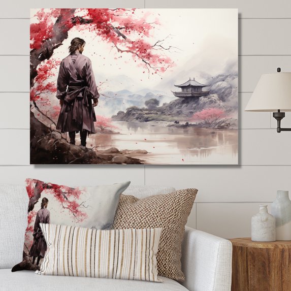 Designart "Samurais Resolve Asian Painting III" Asian Wall Art Print
