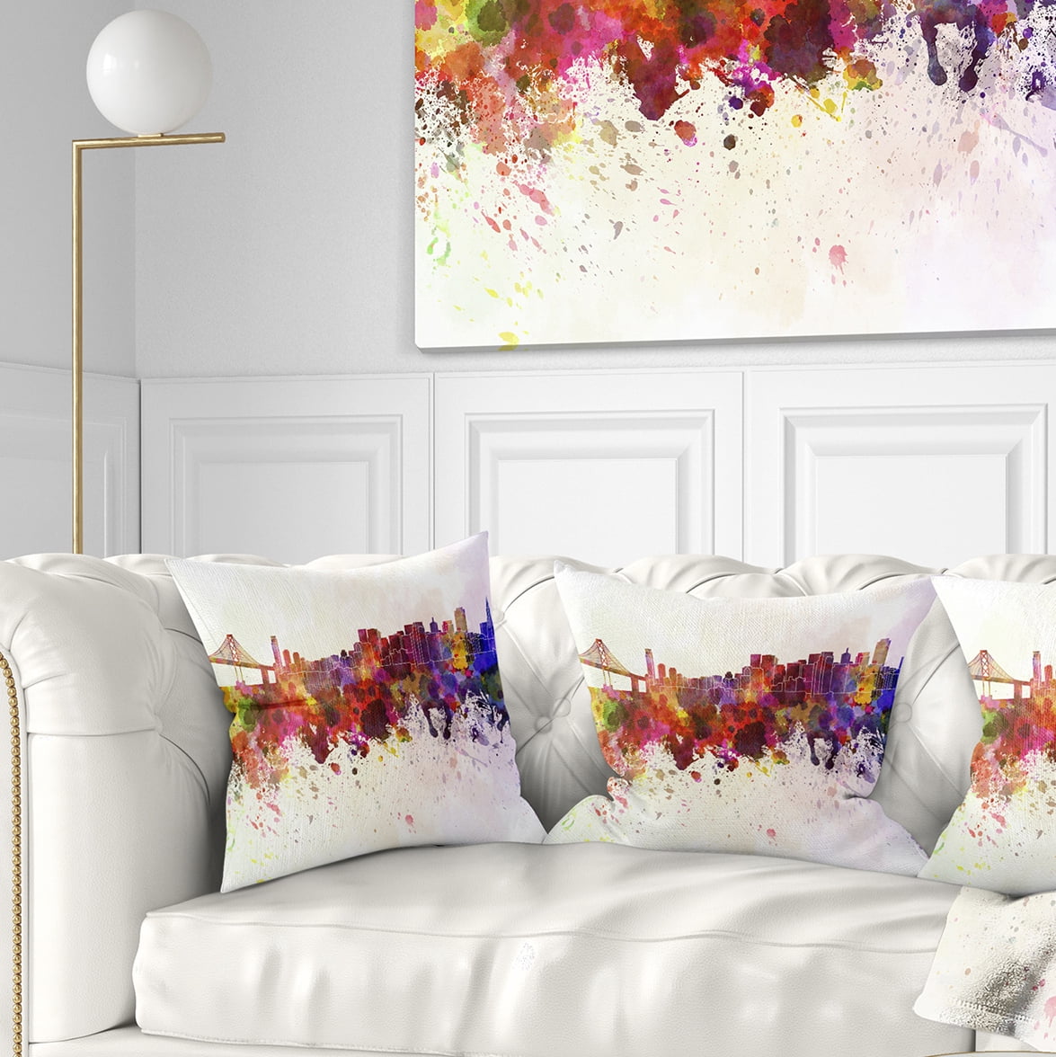 Designart San Francisco Skyline - Cityscape Throw Pillow - 18x18