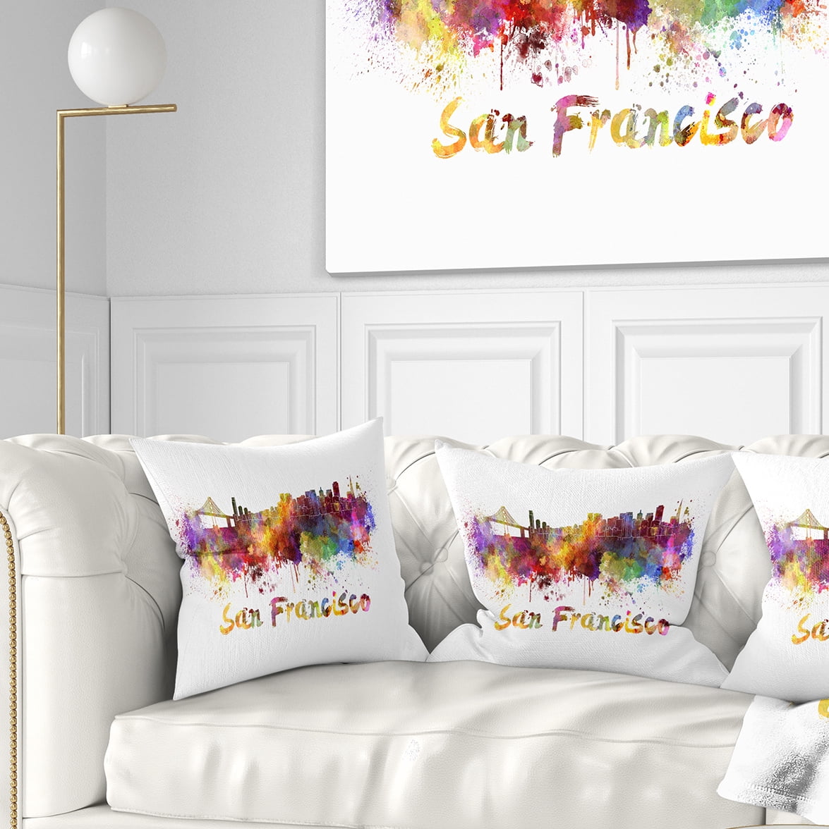 Designart San Francisco Skyline - Cityscape Throw Pillow - 18x18
