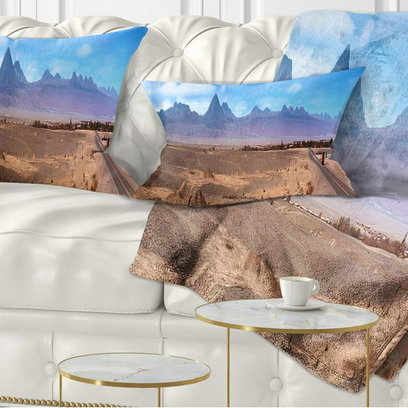Designart San Pedro de Atacama Chile Panorama - Cityscape Throw Pillow - 12x20