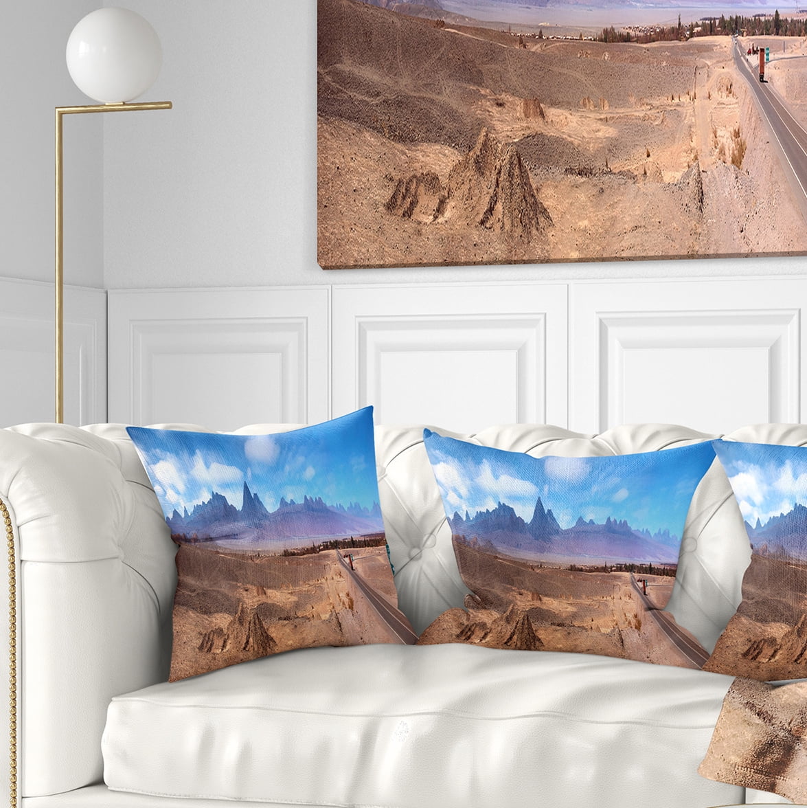Designart San Pedro de Atacama Chile Panorama - Cityscape Throw Pillow - 16x16