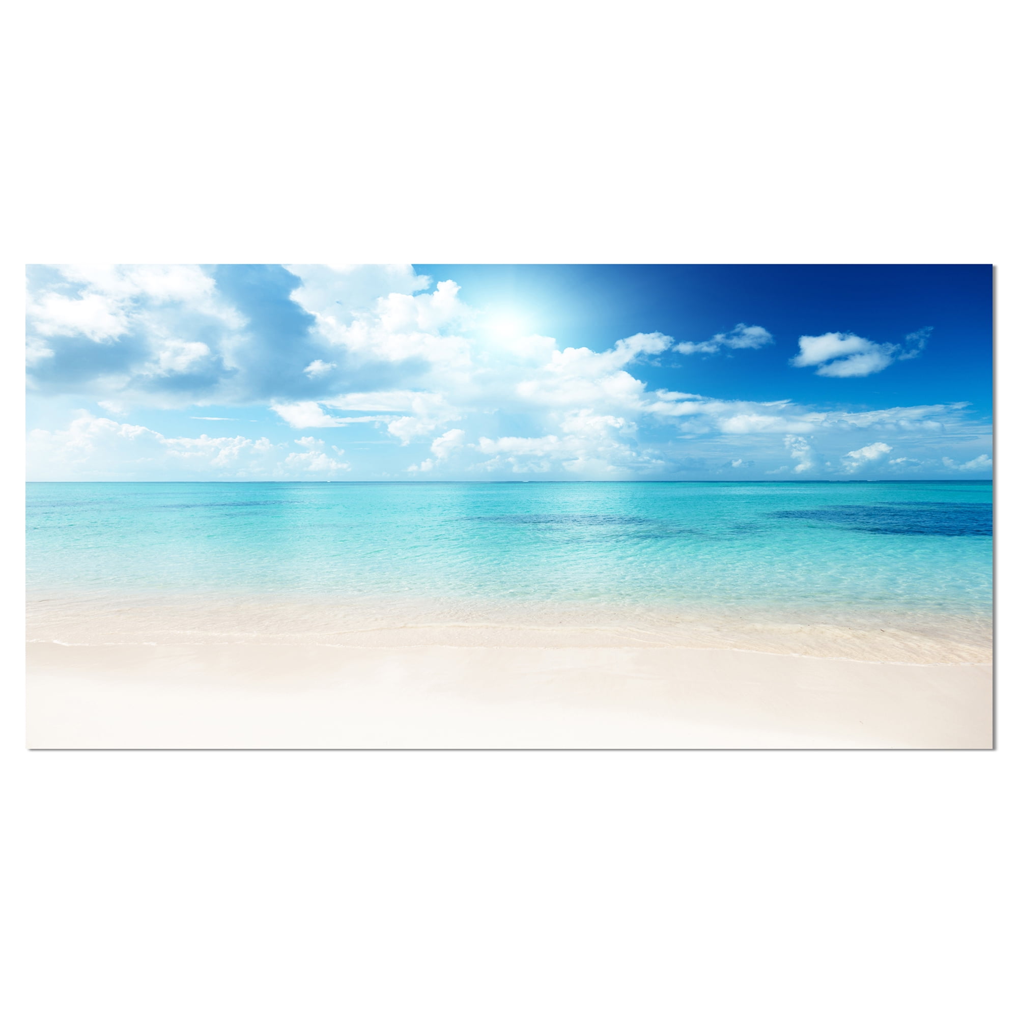 Large Blue Caribbean Sea Beach Canvas Print