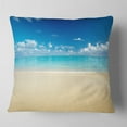 thumbnail image 1 of Designart Sand of Beach in Calm Caribbean Shore - Modern Seascape Throw Pillow - 16x16, 1 of 4