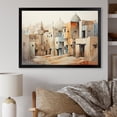 thumbnail image 1 of Designart "Sands of Egypt Urban Village Perspective II" Landscapes Framed Wall Art Decor - Traditional Beige Egypt Entryway Framed Wall Art Print, 1 of 6