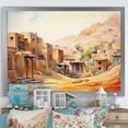 thumbnail image 1 of Designart "Sands of Egypt Urban Village Perspective IV" Landscapes Framed Wall Art Decor - Traditional Beige Egypt Living Room Framed Canvas Art, 1 of 6