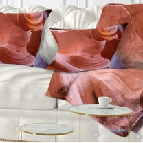 Designart Sandstone Waves in Canyon - Landscape Photography Throw Pillow - 12x20