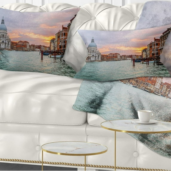 Designart Santa Maria Della Salute - Cityscape Throw Pillow - 12x20