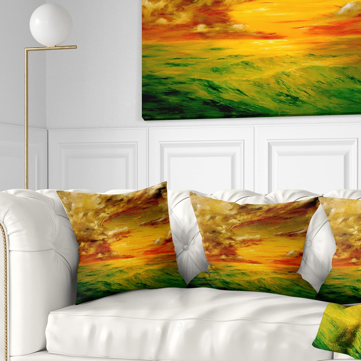 Designart Santa Rosa California - Landscape Painting Throw Pillow - 16x16