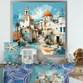 Designart "Santorini Greek Island Impression III" Cityscapes Framed