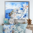 thumbnail image 1 of Designart "Santorini Isles Blue and White Charm III" Landscapes Framed Wall Art Decor - Country Blue Greece Living Room Framed Canvas Art, 1 of 6