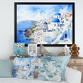 thumbnail image 1 of Designart "Santorini Isles Blue and White Charm III" Landscapes Framed Wall Art Decor - Country Blue Greece Living Room Framed Canvas Art, 1 of 6