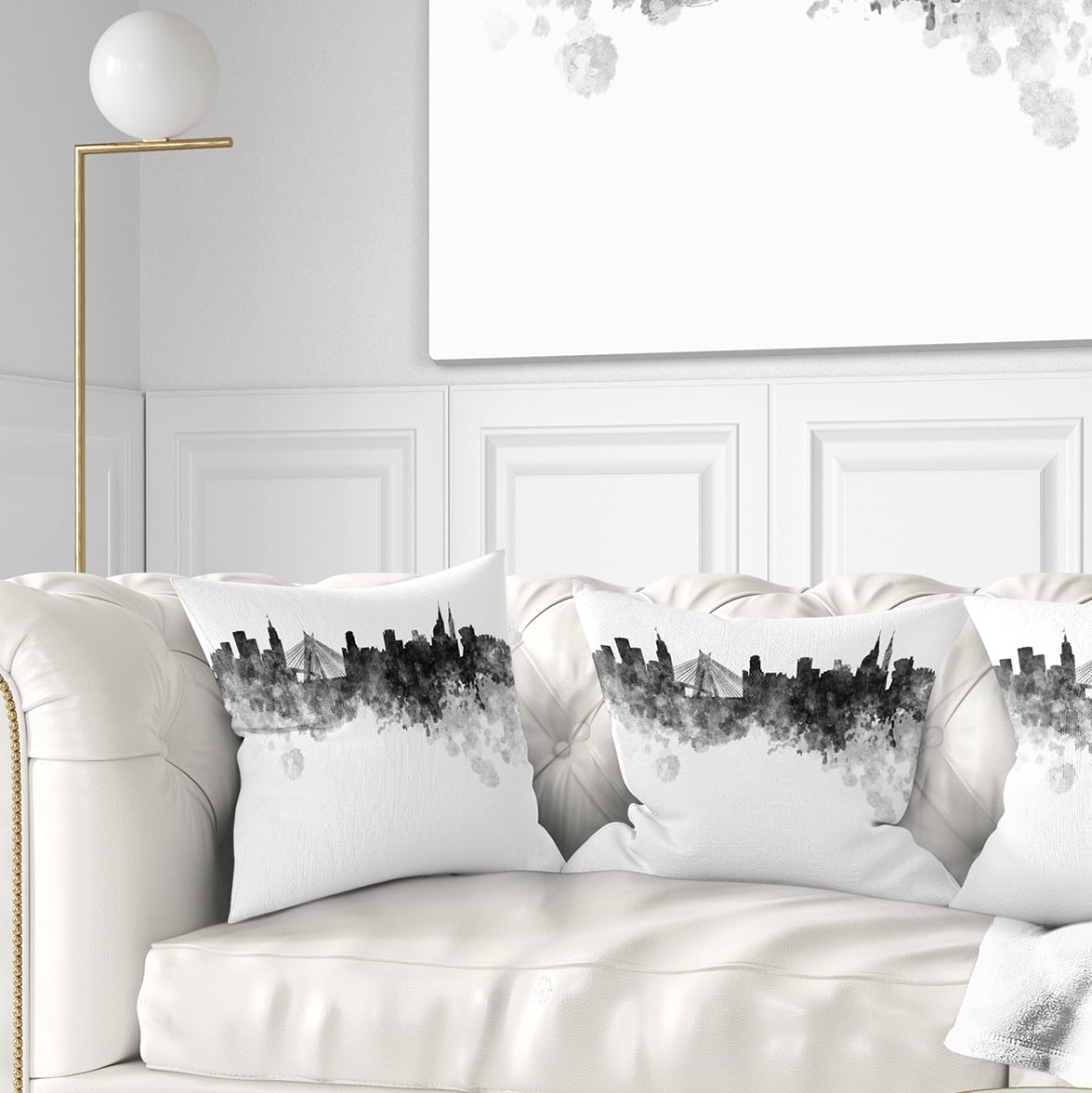 Designart Sao Paulo Skyline - Cityscape Throw Pillow - 18x18