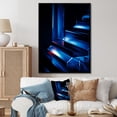 thumbnail image 1 of Designart "Sapphire Serenade Collage II" Abstract Framed Wall Art - Modern Blue Abstract Collages Entryway Framed Wall Art, 1 of 6