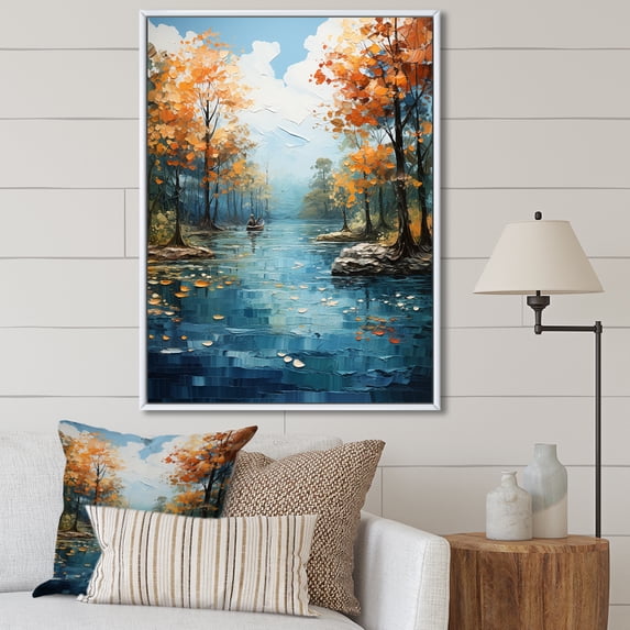 Designart "Sapphire Serenity Orange River wall art" Landscape & Nature Floater Framed Canvas Print