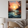 thumbnail image 1 of Designart "Sapphire Serenity Peach River wall decor II" Landscape & Nature Floater Framed Canvas Wall Art, 1 of 7