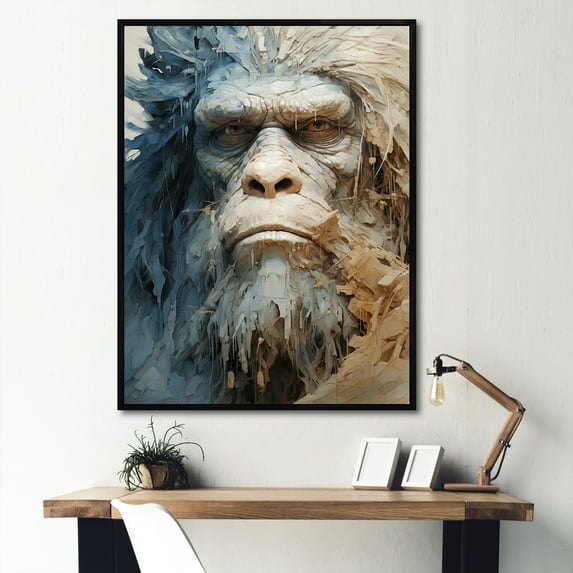 Designart "Sasquatch Likeness III" Bigfoot Floater Framed Wall Art Prints