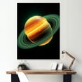 thumbnail image 1 of Designart "Saturn Planets in Yellow and Green" Astronomy & Space Canvas Wall Art - Global Green Planets Entryway Wall Art Print, 1 of 6