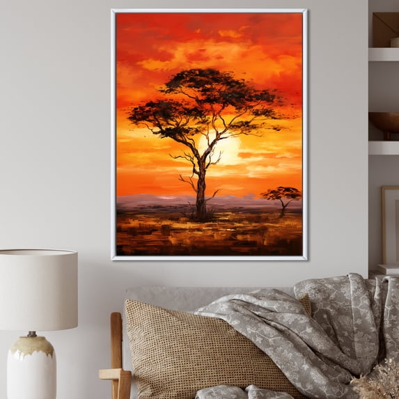 Designart "Savanna'S Tree Whisper II" Tree African Floater Framed Canvas Art Print