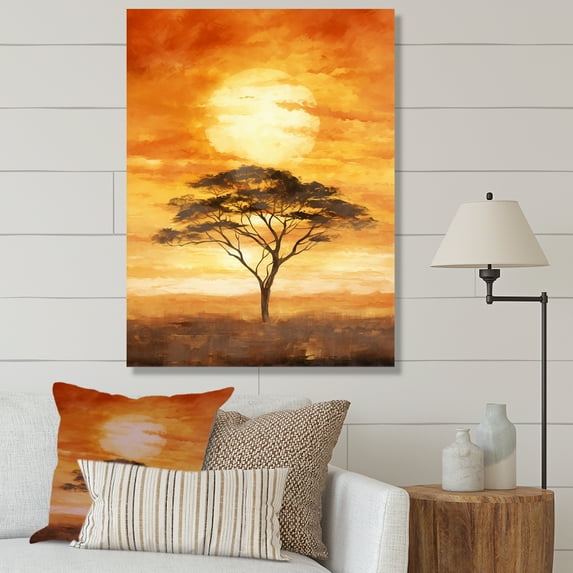 Designart "Savanna'S Tree Whisper IV" Tree African Wall Art Prints