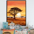 thumbnail image 1 of Designart "Savanna'S Tree Whisper" Tree African Floater Framed Wall Decor, 1 of 5