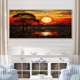 thumbnail image 1 of Designart "Savannah Sunset in African Safari Palette III" Extra Large Geometric Framed Wall Art - Bohemian Yellow Boho Mosaic Living Room Framed Canvas Art, 1 of 6