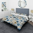 thumbnail image 1 of Designart "Scandinavian Elegance In Blue Blooms III" Floral Bedding Covert Set - Cottage Bed Set With 2 Shams, 1 of 5